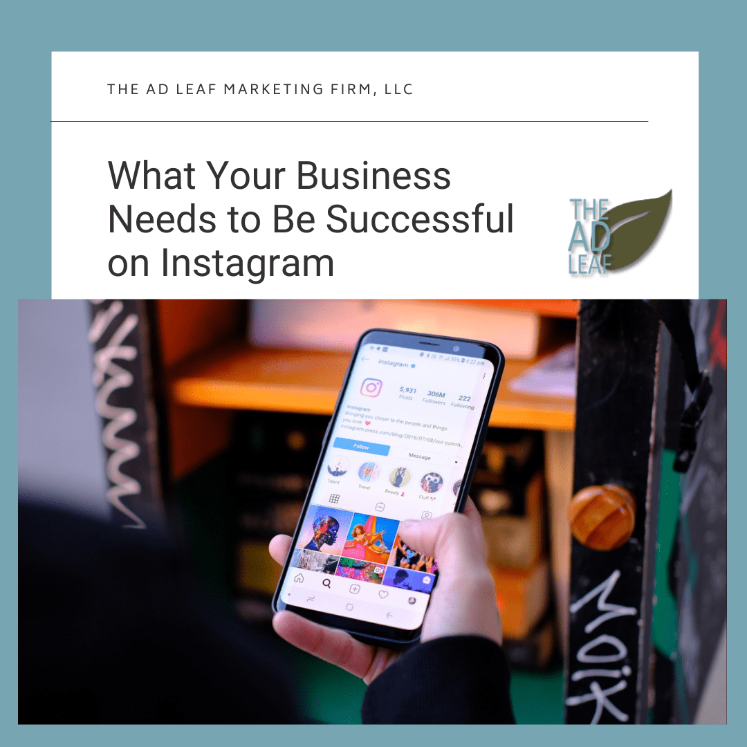 Image of a person using a business Instagram account 